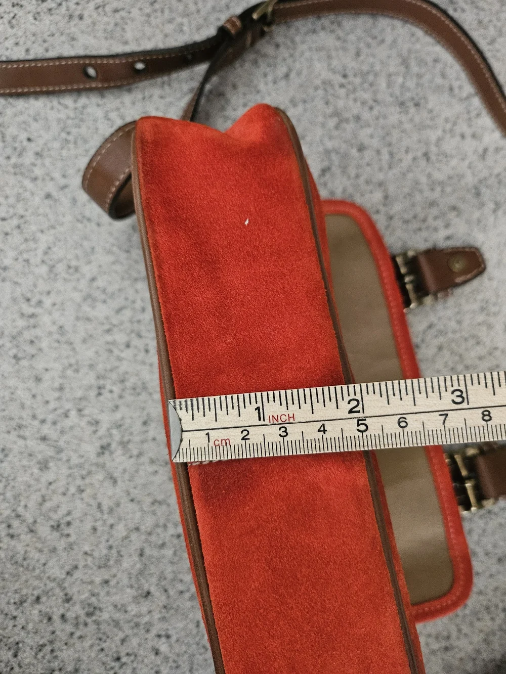 Coach Vintage Y2K Orange Suede Crossbody Bag (F3O-9358)